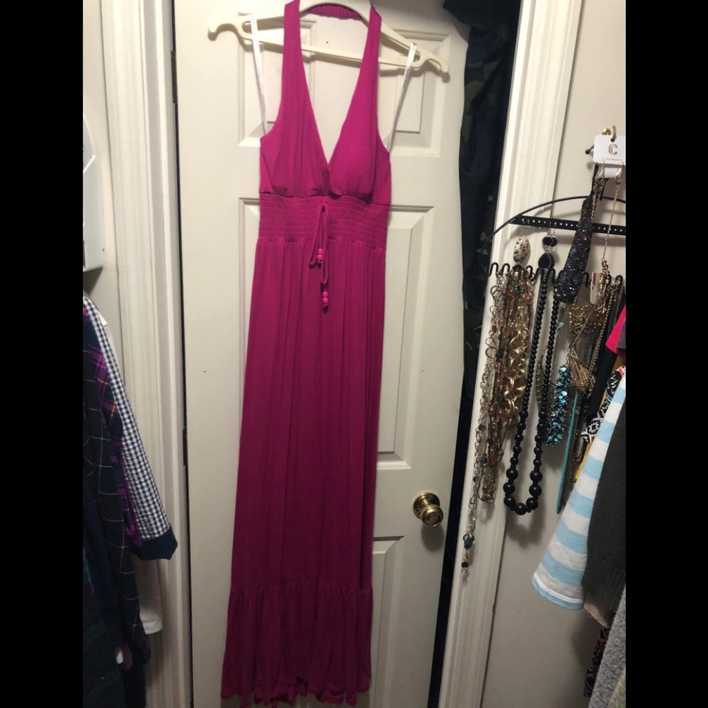 Bisou Bisou halter neck maxi dress.